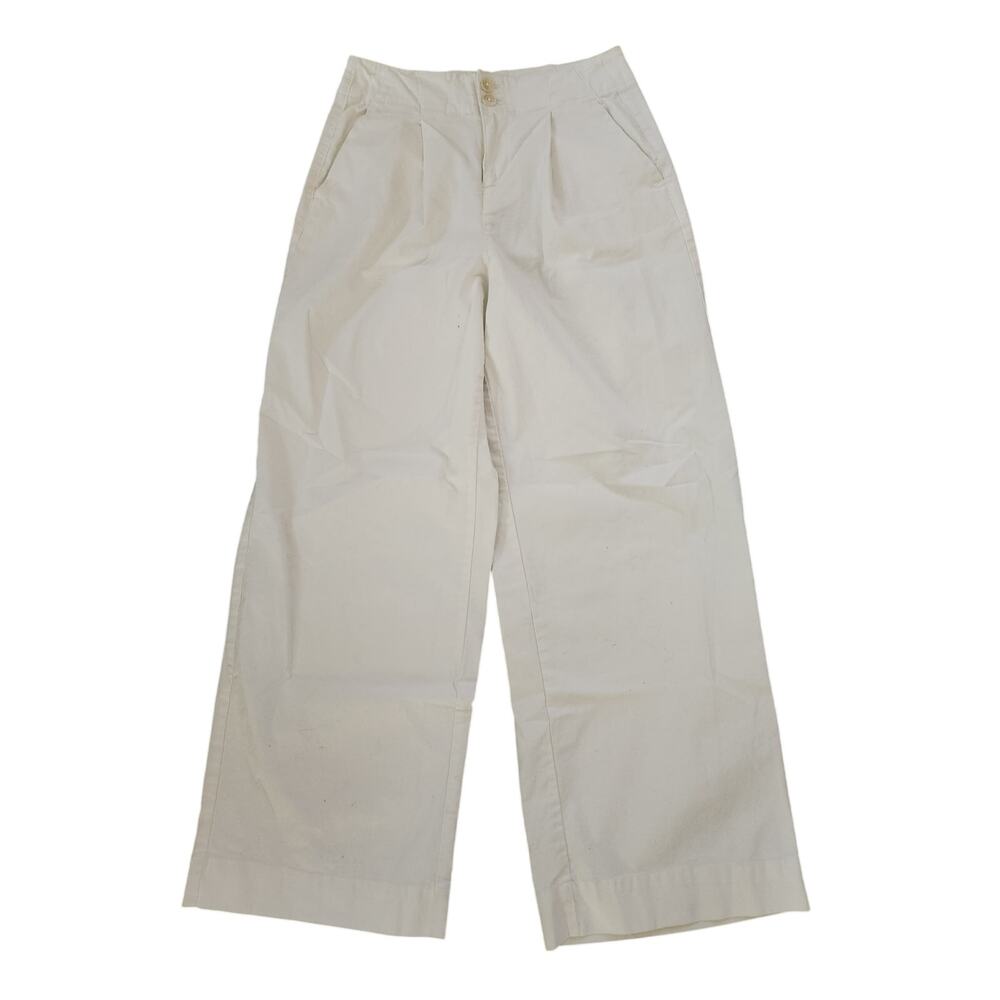 A New Day White Wide Leg Pants Women’s Size 6 Stretch High Rise Trouser